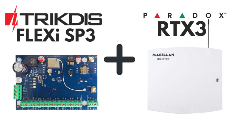 Inteligentný poplašný panel Trikdis FLEXi SP3 Ethernet + 2 SIM 4G 3