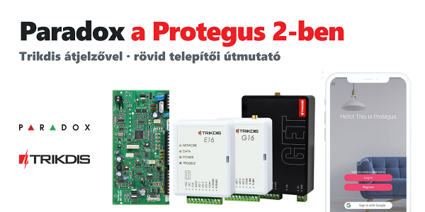TRIKDIS komunikačný modul + PARADOX alarmová ústredňa – Stručný