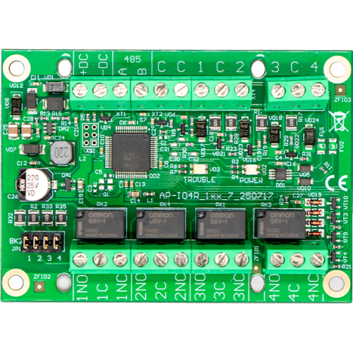 trikdis io4r (io-4r) – gator i/o rozširovací modul (4 vstupy / 4 relé) io4r 35